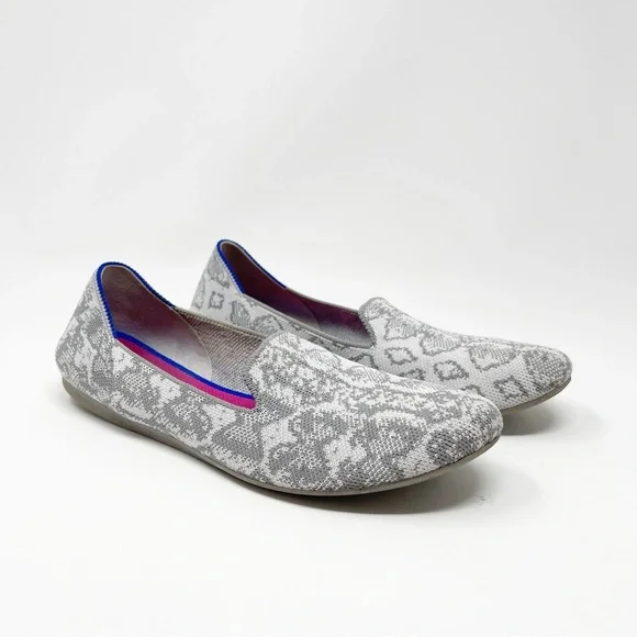 Rothy’s Slip-On Loafers Snake Skin Pattern Print Light Grey 8 - Picture 5 of 15
